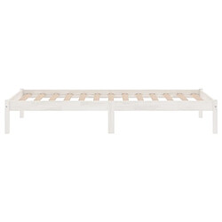 Maison Chic Lit adulte - Lit simple Cadre de lit,Structure du lit Contemporain Blanc Bois de pin massif 90x200 cm -MN77984 pas cher