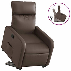 Maison Chic Fauteuil Relax pour salon, Fauteuil inclinable marron similicuir -GKD57092