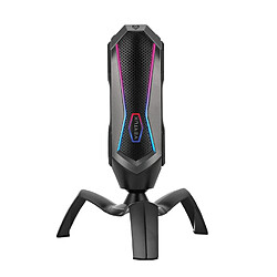 Vertux Marshal Microphone gaming cardioïde, 8 modes RGB, contrôle tactile, silencieux One Touch 