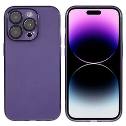 Coque en TPU anti-chute, ultra mince, anti-rayures, avec objectif de caméra pour votre iPhone 14 Pro - Violet transparent