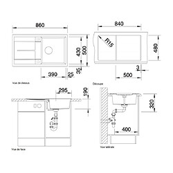 Blanco Evier à encastrer Metra 5-S 1 cuve + 1égouttoir blanc 513037