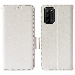 Etui en PU texture litchi, magnétique avec support, blanc pour votre Blackview A100