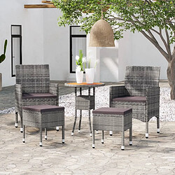 Maison Chic Salon de jardin 5 pcs | Ensemble de Table et chaises | Mobilier d'Extérieur Résine tressée Gris -GKD13192