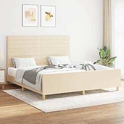 Maison Chic Lit adulte - Cadre Structure de lit avec tête de lit Contemporain Crème 160 x 200 cm Tissu -MN88940