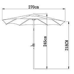 Gartenfreude 4900?1000?113 Parasol, diamètre 270 cm, UV 50 +, 270 x 270 x 245 cm, Vert pas cher