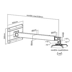 Support Mural Extensible pour Projecteur MacLean MC-945 Noir