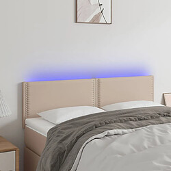 Maison Chic Tête de lit moderne à LED lumineuse pour chambre - Décoration de lit Cappuccino 144x5x78/88 cm Similicuir -MN99805