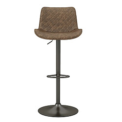 Moloo DINO-Tabouret de bar en cuir synthétique Marron-gris bronze (x2) pas cher