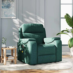 vidaXL Fauteuil de massage inclinable Vert foncé Tissu