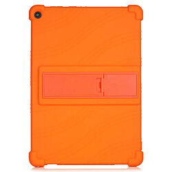 Coque en silicone avec béquille coulissante orange pour votre Lenovo Tab M10 Plus X606