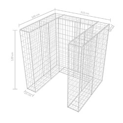 vidaXL Panier de gabion simple Acier 110 x 100 x 120 cm pas cher