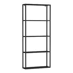 Helloshop26 Étagère murale acier 140 x 60 x 18 cm noir 03_0007034