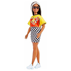 Mattel Barbie Fashionistas Poupée Mannequin n°179 aux Cheveux Longs Méchés Multicolore