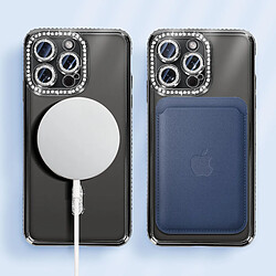 Avizar Coque Diamant pour iPhone 15 Pro Max Protection MagSafe Contour Strass Noir pas cher