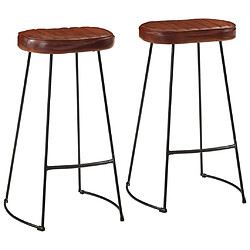 vidaXL Tabourets de bar Gavin lot de 2 marron foncé 44x37,5x78 cm