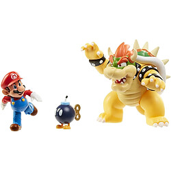 Jakks Pacific World of Nintendo - Pack 3 figurines Mario vs. Bowser Lava Battle 6-15 cm