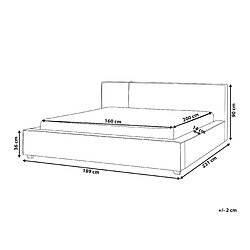 Avis Beliani Lit double en bouclé 160 x 200 cm blanc cassé MIRANDE