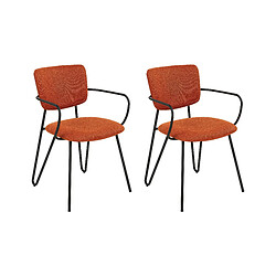 Beliani Chaise de salle à manger ELKO Set de 2 Tissu Orange