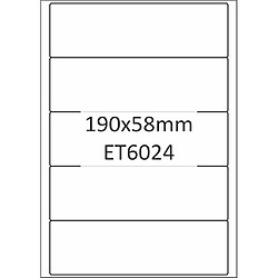 Bits & Paper et8024l Étiquettes de Étiquettes/d'étiquettes universelles (190 x 58 mm, 500 étiquettes/dos de classeur, blanc, format A4 largeur) 100 feuilles, 5 étiquettes par feuille, étiquettes pour dossiers