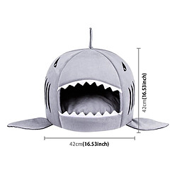 Acheter Wewoo Chien de compagnie d'intérieur chiot gris chat maison chaude requins animaux lit de couchage nid, taille s: 42x42x42cm