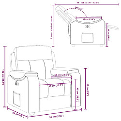 vidaXL Fauteuil inclinable électrique Gris foncé Tissu pas cher