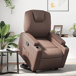 Maison Chic Fauteuil Relax pour salon, Fauteuil inclinable marron similicuir -GKD20093