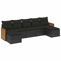 Maison Chic Salon de jardin 7 pcs avec coussins | Ensemble de Table et chaises | Mobilier d'Extérieur noir résine tressée -GKD36958