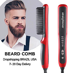 Universal Lisseur de barbe multifonctionnel Brosse de coiffure Outil Ceramique thermique Lisseur de fer électrique Soin Peigne thermique | Fer frisé