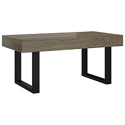 vidaXL Table basse Gris et noir 90x45x40 cm MDF et fer