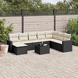 Maison Chic Salon de jardin 9 pcs avec coussins | Ensemble de Table et chaises | Mobilier d'Extérieur noir résine tressée -GKD56460