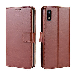 Wewoo Housse Coque en cuir à rabat horizontal Texture rétro Crazy Horse pour Galaxy A10eavec porte-cartes et fentes cartes et cadre photo Marron