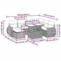 Acheter vidaXL Salon de jardin 8 pcs avec coussins gris clair résine tressée