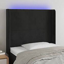 vidaXL Tête de lit à LED Noir 103x16x118/128 cm Velours