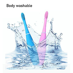 Universal Ensemble de brosses à dents électriques rechargeables pour enfants, tête de brosse en silicone, 2 têtes de brosse (bleu)