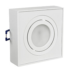 Plafonnier spot Maclean MCE464 W pour sources lumineuses MR16/GU10 blanc 94x94x32 mm carré alu