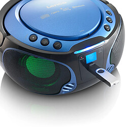 Avis Lenco Radio portable FM et lecteur CD/MP3/USB/Bluetooth® avec éclairage LED SCD-550BU Noir-Bleu