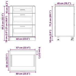 vidaXL Armoire de cuisine Porto sonoma gris bois d'ingénierie pas cher