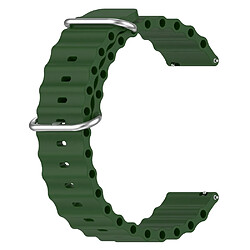 Bracelet en silicone couleur solide, design ondulé, réglable pour votre Samsung Galaxy Watch3 45mm/Galaxy Watch 46mm Universal 22mm - vert armé