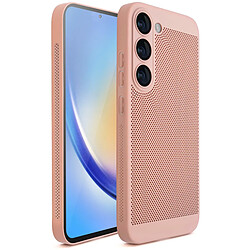 Moozy VentiGuard Coque de téléphone pour Samsung Galaxy S23, Housse respirante pour Samsung Galaxy S23 avec motif perforé pour la circulation de l'air, Coque pour Samsung 23, Rose pastel