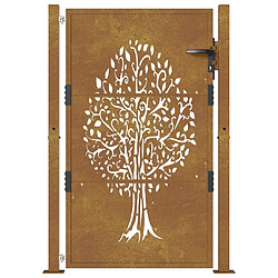 Avis vidaXL Portail de jardin 105x130 cm acier corten conception de l'arbre