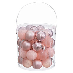 BigBuy Home Boules de Noël Rose Plastique Ø 5 cm (40 Unités)