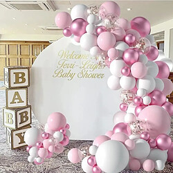 Avis Euro Mega 104 PCS Rose Ballons Arc Guirlande Kit Blanc Métallique Rose Or Rose Décoration Fête Mariage Anniversaire