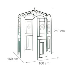 Helloshop26 Tuteur pour rosiers en métal 250 cm vert 13_0002910