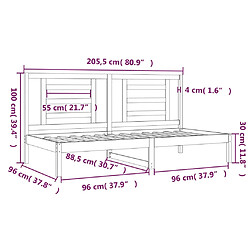 vidaXL Lit de jour sans matelas blanc 90x200 cm bois de pin massif pas cher