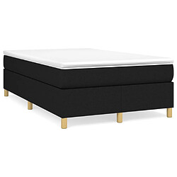 vidaXL Sommier à lattes de lit avec matelas Noir 120x200 cm Tissu