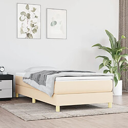 Maison Chic Structures de lit + matelas,Lit à sommier tapissier et matelas pour Chambre Crème 90x190 cm Tissu -MN67174