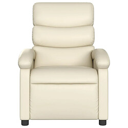 Avis Maison Chic Fauteuil inclinable,Fauteuil luxe de relaxation Crème Similicuir -MN40031