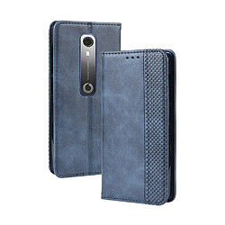 Wewoo Coque Étui en cuir à boucle magnétique avec rétro pour Texture horizontale Vodafone Smart N10 VFD630 support et logements cartes et cadre photo Bleu