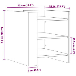 vidaXL Table de chevet noir 45x50x50 cm bois d’ingénierie pas cher