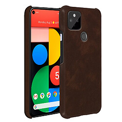 Avizar Coque Google Pixel 5 Protection Rigide Légère Aspect Cuir Vintage Marron